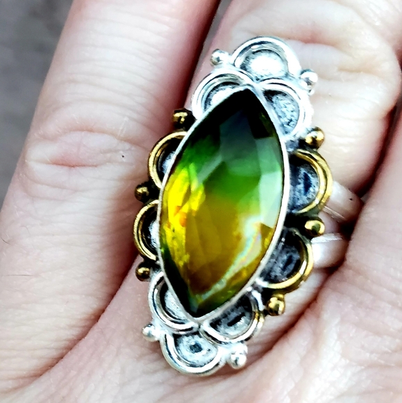 New Bi-Color Tourmaline 925 Silver Ring. - Picture 5 of 12